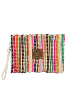 Upcycled Textured Wristlet: Turquoise