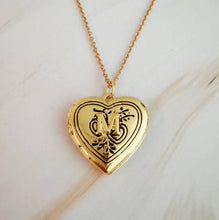 Nostalgic Heart Initial Open Locket Necklace: J