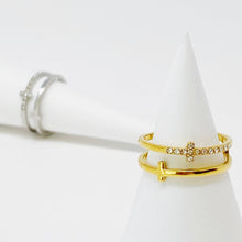 Forever Double Cross Ring: Silver