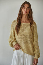 W1106 | Sweater Knit Crochet Round Neck Long Sleeve Top: Jade Green / Medium