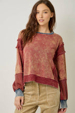 61618 Mixed Media Washed Sweatshirt: Vintage White / Large