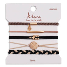 "Focus" Gold Arrow Charm Hair Tie Bracelets: Large