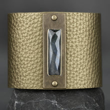 2" Leather Cuff  Pyrite