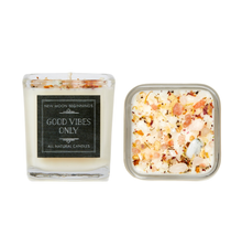Good Vibes Only Candle - Herb, Flower, & Crystal Candles: 7.75oz Glass Jar