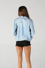 SJ919-ASIS WASHED DENIM TENCEL BUTTON FRONT JACKET: DENIM / M