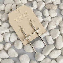 Slim And Stylish Cross Earrings: Gold