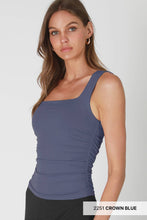 Clean Line Square Shirred Top Papaya