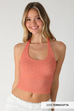 NS8489 - Floral Lace Halter Crop Top: 2267 Milk Tea