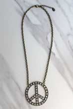 Blaze Peace Necklace - Rhinestone Bronze