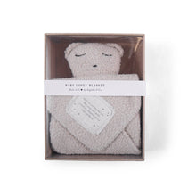 "Angels are watching" Bear Baby Lovey Blanket: Oatmeal / Angels are Watching