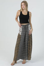 B3726-AA04 TIE WAIST WIDE LEG PANTS WITH LACE: Black / S