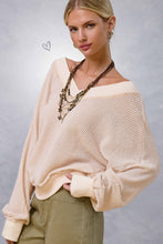 JLT7410-V-neck Waffle Long Sleeve Top Christmas Fall: Sage / S