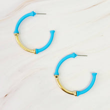 Color Coated Bamboo Hoop Earrings: Red