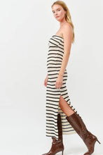 Striped Knit Maxi Dress: Rust / S
