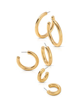 Medium Thick Classic Hoops: 18k Gold Plated / One Size