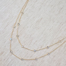 Crystal Bezel Station Layered Necklace