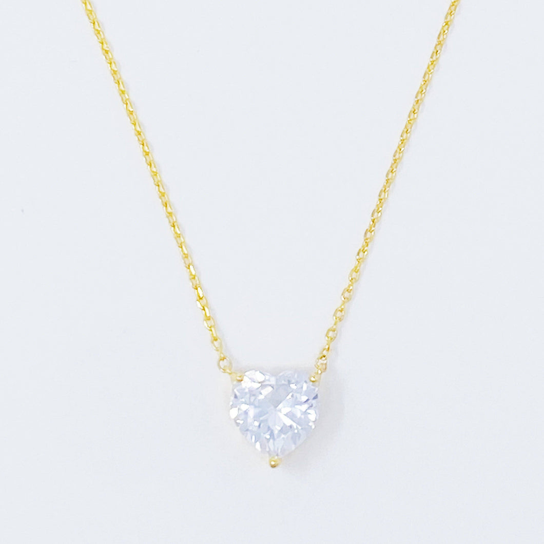 Dream It Solitaire Pendant Necklace: Heart Stone