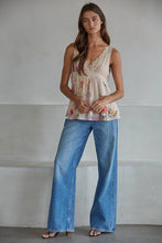 L9712 | Woven Polyester Chiffon Floral Print Sleeveless Top: Taupe Multi / S