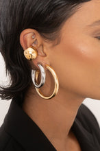 Small Thick Classic Hoops: Rhodium Plated / Small - 1 Inch