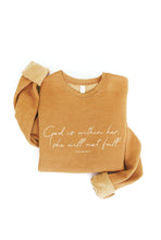 GOD IS WITHIN HER Graphic Sweatshirt: DARK H. SAGE / L
