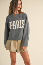 T3823   LETTER FRONT SWEATER TOP: CREAM_NY / M