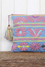 Embroidered Clutch with Tassel Pull