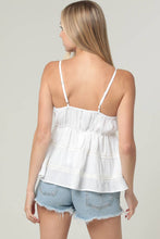 C2C99-ASIS LACE TRIM TIERED CAMI TANK TOP WITH TIE: DESERT SAGE / S