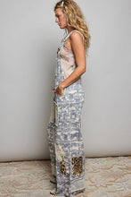 Crochet Contrast Patch Detail Chest Pocket Woven Overalls: INDIGO / S