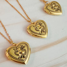 Nostalgic Heart Initial Open Locket Necklace: J