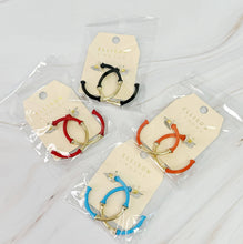 Color Coated Bamboo Hoop Earrings: Red