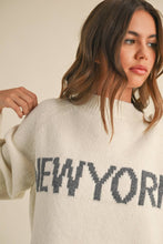 T3823   LETTER FRONT SWEATER TOP: CREAM_NY / S