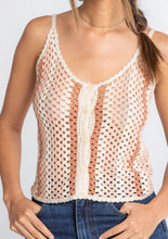 Coastal Striped Crochet Tank