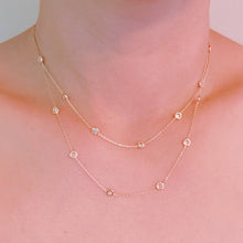 Crystal Bezel Station Layered Necklace