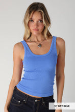 NS8528 - Vintage Reversible Ribbed Tank Top: Vintage Denim