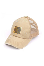 LV Up-Cycled Distressed Trucker Cap: Charcoal