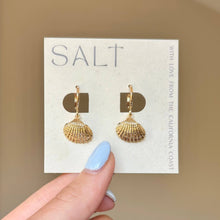 SCALLOP SEASHELL HUGGIE HOOPS