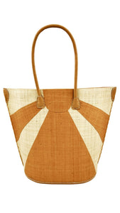 Sunburst Large Straw Tote Bag: Blush