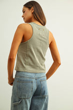 ET6892   WASHED RIB SLEEVELESS TOP: BLACK / M