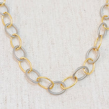 Cabled Texture Two Tone Chain Necklace