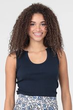 X2EG6-ASIS COTTON RIB KNIT U NECK TANK TOP: NAVY / L