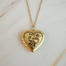 Nostalgic Heart Initial Open Locket Necklace: K