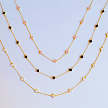 Petite Colored Clover Necklace: Blush Pink