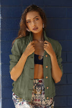 SJ919-ASIS WASHED DENIM TENCEL BUTTON FRONT JACKET: DENIM / M