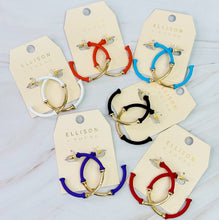 Color Coated Bamboo Hoop Earrings: Red