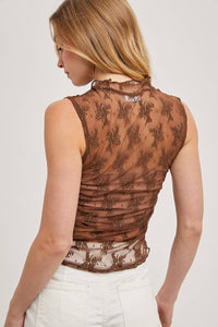 Black Floral Lace Tank