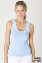 NS8258 - Vintage Reversible Ribbed Tank: Vintage Mist Teal
