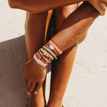 "Roxy Pink Tropics" Pink & Coral Island Vibe Hair Tie Bracelets: Medium