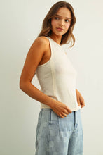 ET6892   WASHED RIB SLEEVELESS TOP: BLACK / L