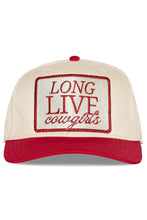 Long Live Cowgirls Trucker Hat in Red Split: Red