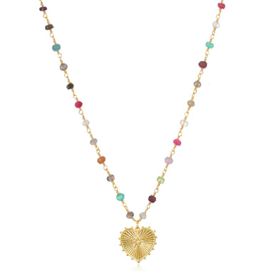 Rainbow Heart Charm Necklace